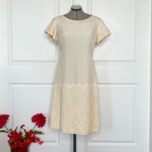 Vintage Linen Lace Two Piece Dress Suit